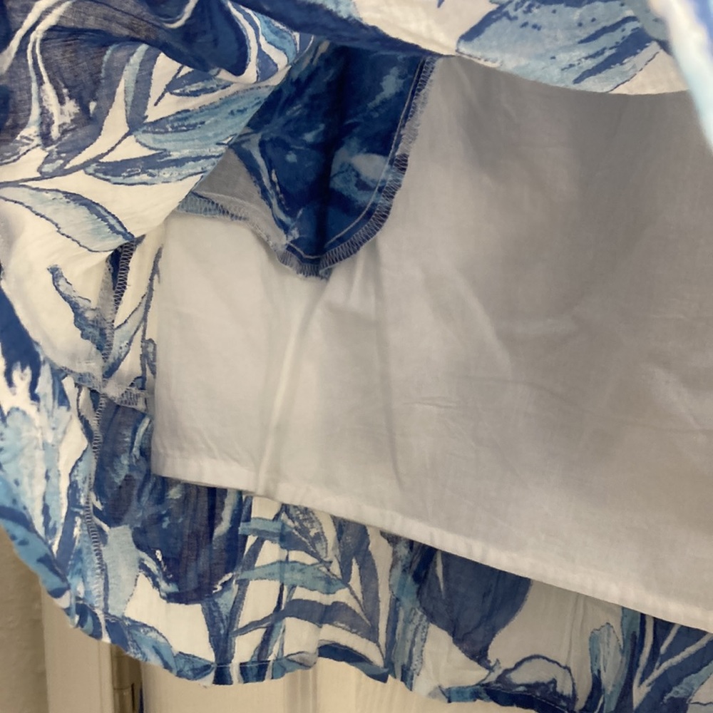 Women's Christian Siriano Blue and White Skirt lined with Pockets- Size L- SASSY - Picture 2 of 8